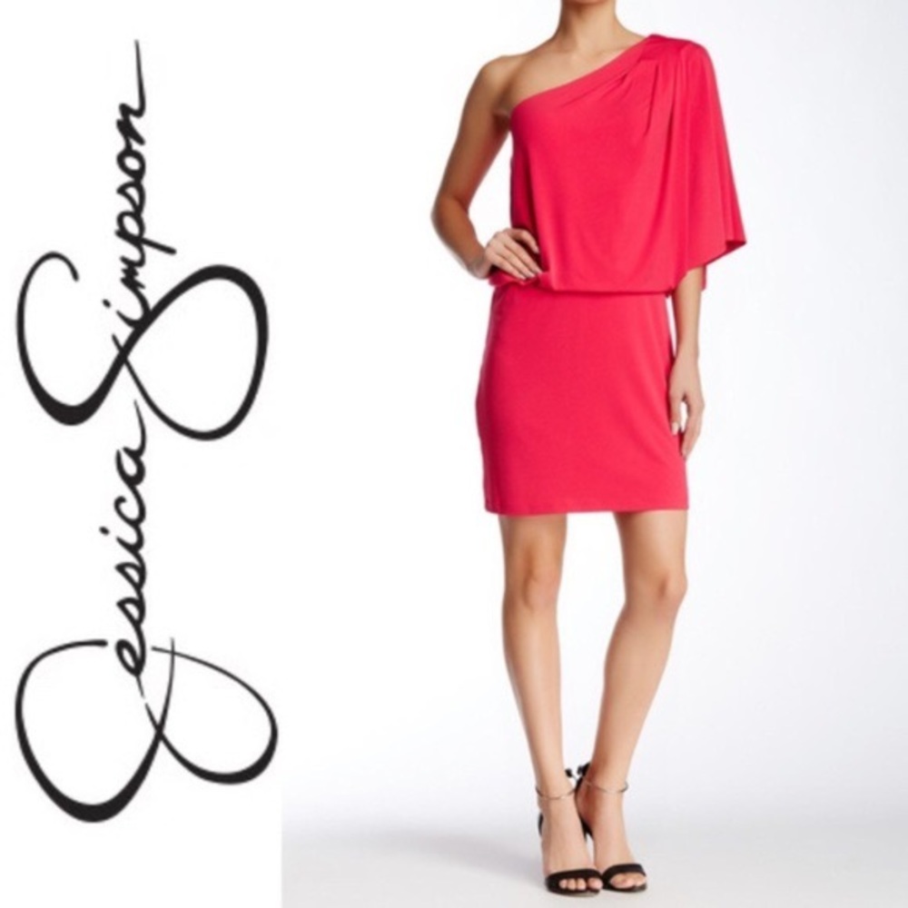 Jessica Simpson One Shoulder Draped Dress